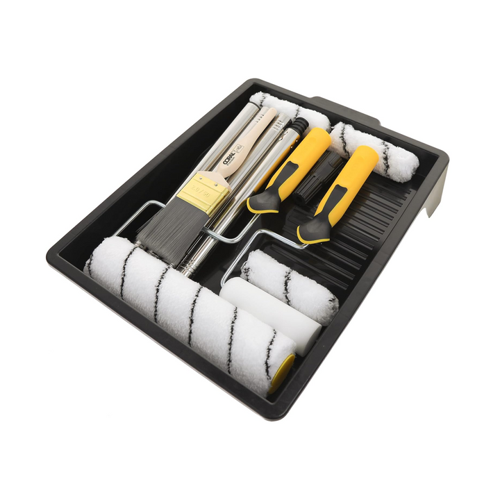 Coral Tools - 10 Piece Paint Roller Set Paint Brush Kit for Metal, Plastic, Wood, UPVC  Paint Pad Set & More
