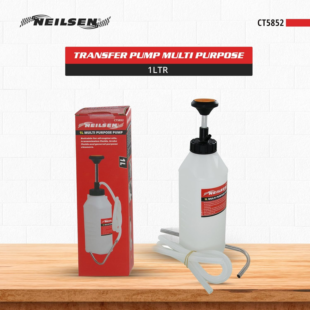 Neilsen Tools – 1L Manual Transmission Fluid | Multi-Purpose Hand Pump for Oil, Brake Fluid, Gearbox, Power Steering & Coolant