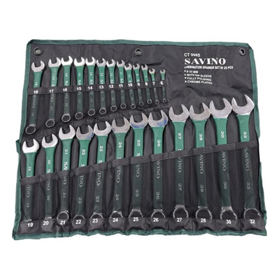 Neilsen Tools – 25pc Metric Spanner Set in Roll Bag | Combination Wrench Spanners 6mm–32mm for DIY, Mechanics & Plumbers