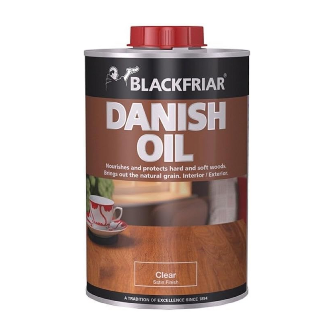 Blackfriar Danish Oil – 1L Clear Furniture & Woodcare Oil | Natural Outdoor Danish Wood Oil for Wood, Patio, Oak & Worktops