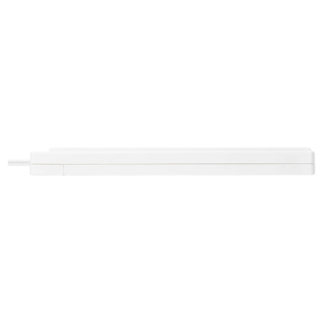 Masterplug 8-Gang Extension Lead 27 x 10 cm - 2m White Surge Protected Trailing Socket Plug Extension Cable with Power Indicator (SRG8210N-MP)
