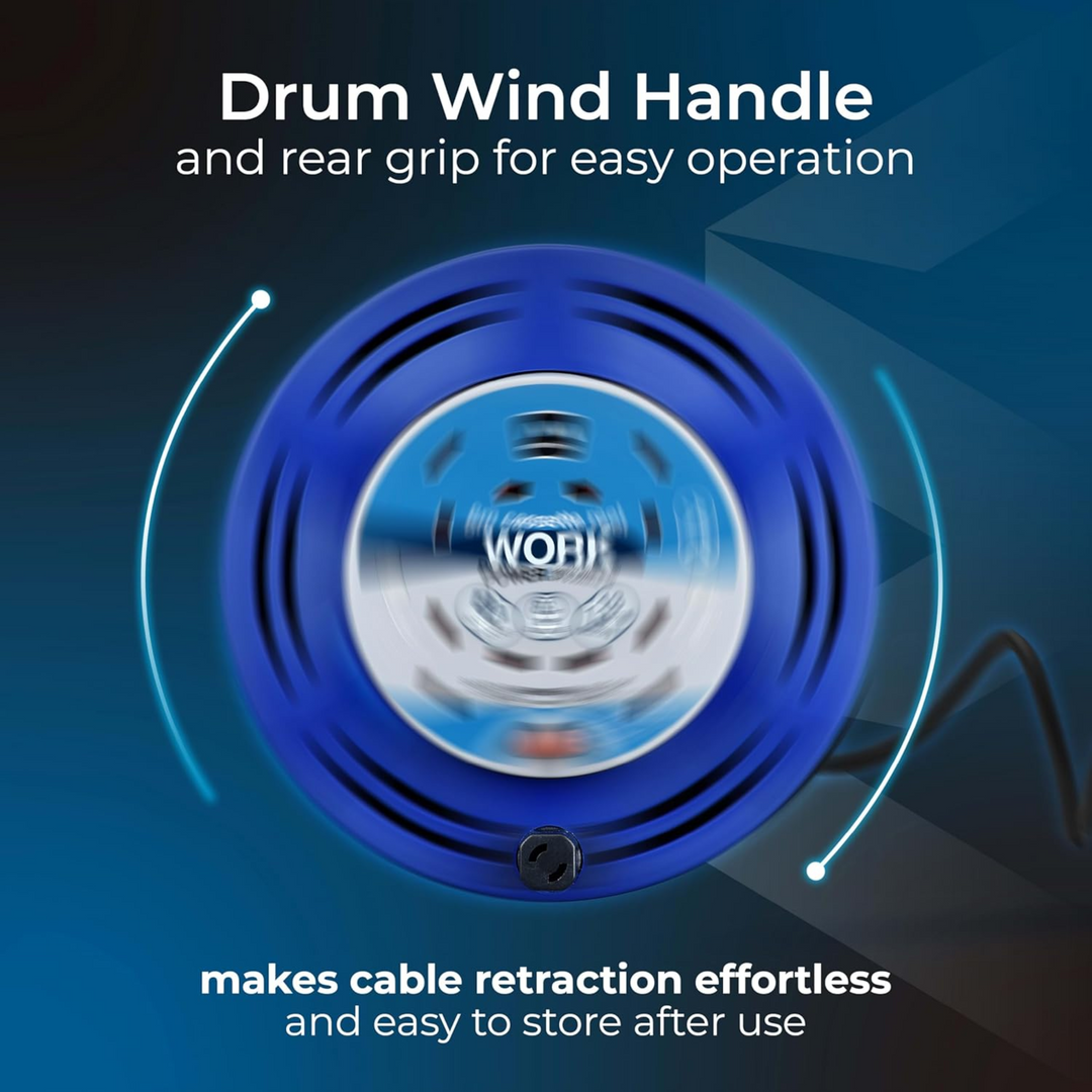 Masterplug  8m Plug Extension - 4gang Blue/Black, 13A Retractable Extension Cable Reel (MCT0813/4BL-MP)