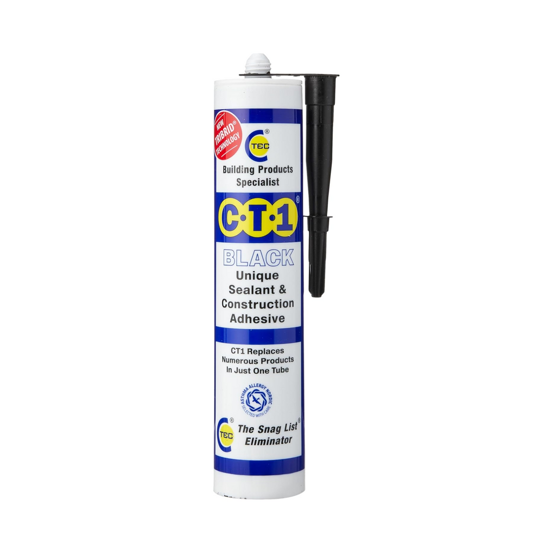 290ml CT1 Black TRIBRID Multi-Purpose Sealant & Adhesive – Odorless Bathroom, Shower & Window Sealant Adhesive (535106)
