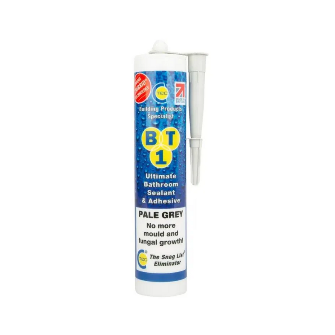 290ml BT1 Bathroom Sealant & Adhesive Pale Grey – TRIBRID Technology (535107)