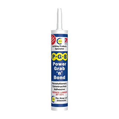 290ml PGB Power Grab n Bond TRIBRID Contact Adhesive – Strong Construction Glue for Glass, Mirrors, Tiles & Concrete – Grey Cartridge (PGB535006)