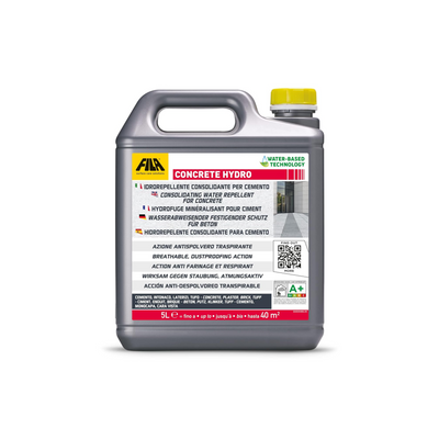 FILA Surface Care Solutions CONCRETE HYDRO – Transparent Water-Repellent Sealer for Cement, Brick, Plaster & Tuff – Indoor & Outdoor Protection, Colorless