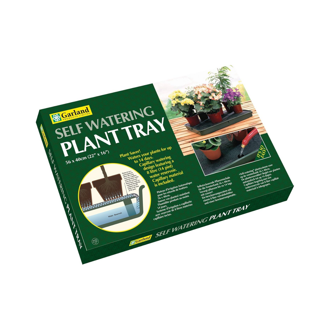 Garland Large Self-Watering Plant Tray – 56cm x 40cm – 8L Reservoir – Indoor & Outdoor Plant Watering System