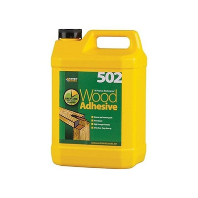 5 Litre Everbuild 502 All Purpose Weatherproof Wood Adhesive – Strong Waterproof Bond for Interior & Exterior Timber