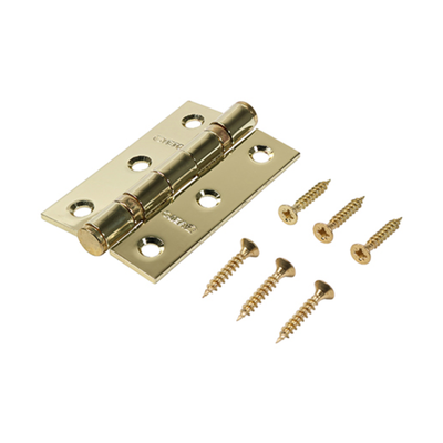 Twin Ball Bearing Hinges – Electro Brass Steel Door Hinges for Smooth & Reliable Door Operation (BOX OF 1 PAIR)