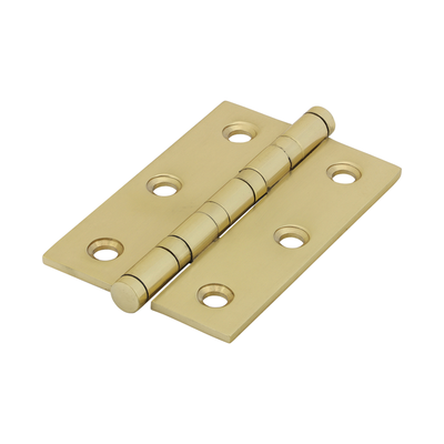 (BOX OF 1 PAIR) Performance Ball Bearing Door Hinge – Solid Brass Polished Brass Finish – Smooth Silent Operation