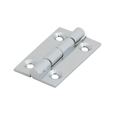 (BAG OF 1 PAIR) Solid Drawn Hinge – Solid Brass Polished Chrome – Square Corner Cabinet & Cupboard Door Hinge