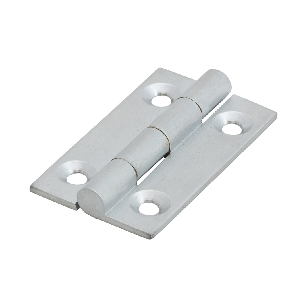 (BAG OF 1 PAIR) Solid Drawn Hinge – Solid Brass Satin Chrome – Square Corner Cabinet & Cupboard Door Hinge