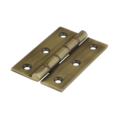 (BOX OF 1 PAIR) Double Phosphor Bronze Washered Butt Hinge – Solid Brass Antique Brass – Smooth Silent Door Operation