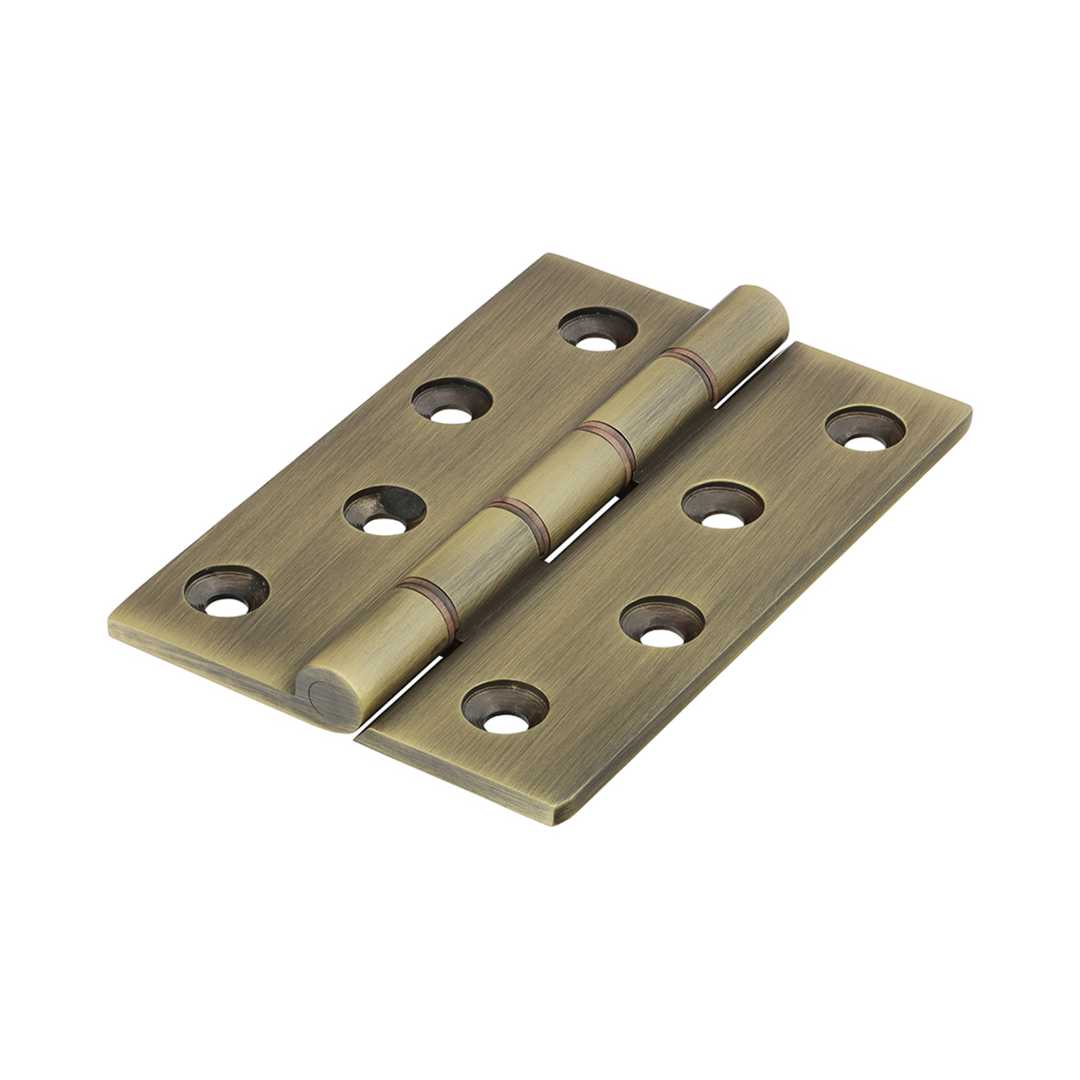 (BOX OF 1 PAIR) Double Phosphor Bronze Washered Butt Hinge – Solid Brass Antique Brass – Smooth Silent Door Operation