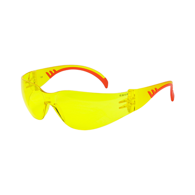 (BAG OF 1) Comfort Amber Safety Glasses – One Size Anti-Scratch UV Protection Eyewear for Enhanced Low-Light Visibility