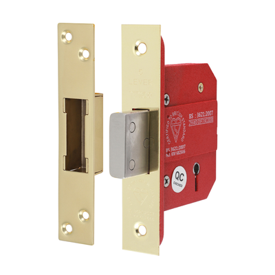 125 x 25mm 5 Lever British Standard Deadlock – Electro Brass Mortice Lock for Interior & Exterior Security Doors