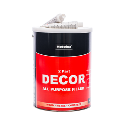 (6kg TIN) Light Grey 2-Part Decor All Purpose Filler – Multi-Surface Repair Paste for Wood, Metal & Concrete
