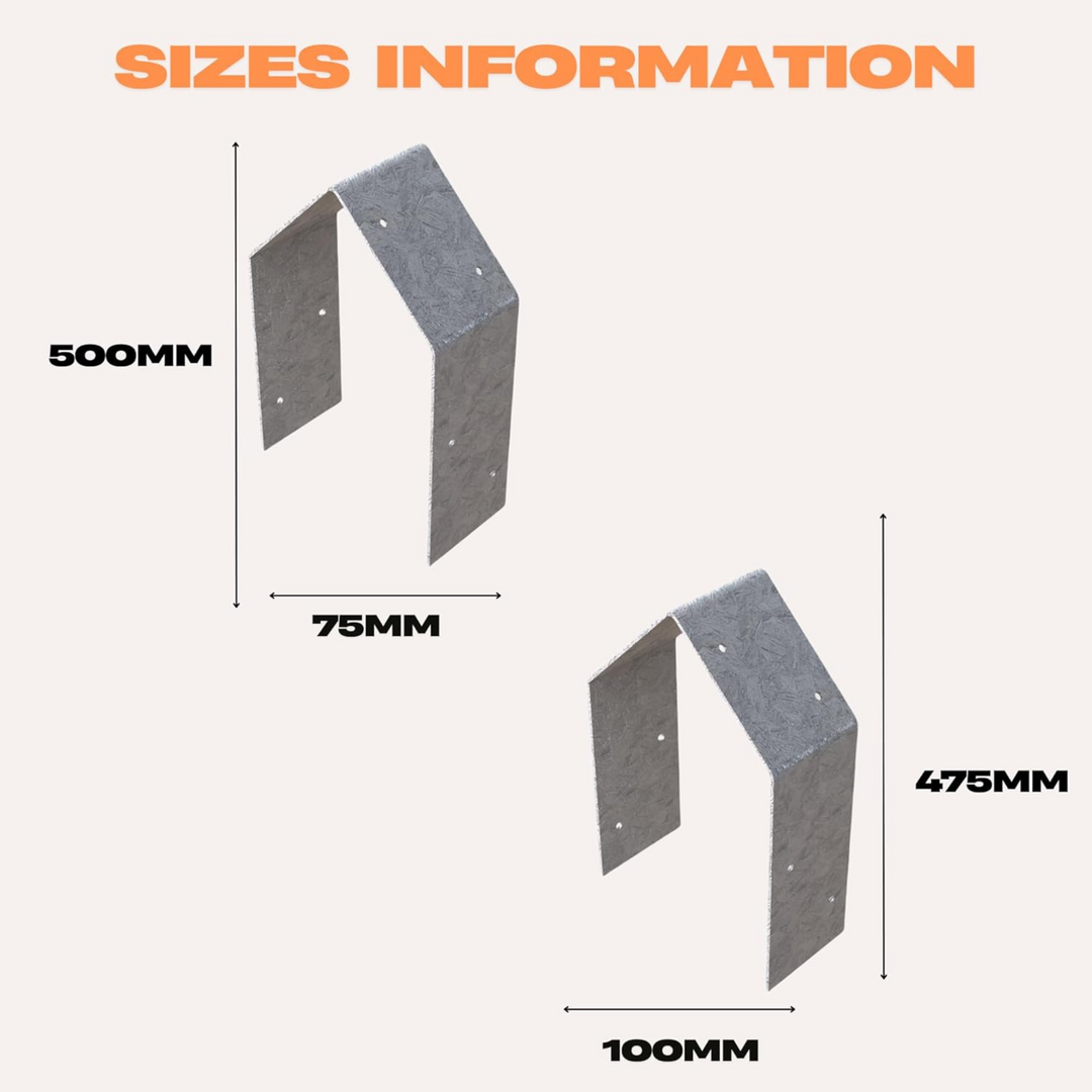 10x Angle Bracket Knee Rail Tiedown Straps - Bracket Fence for Fence Post Bracket Corner Brace - Available in 2 Sizes