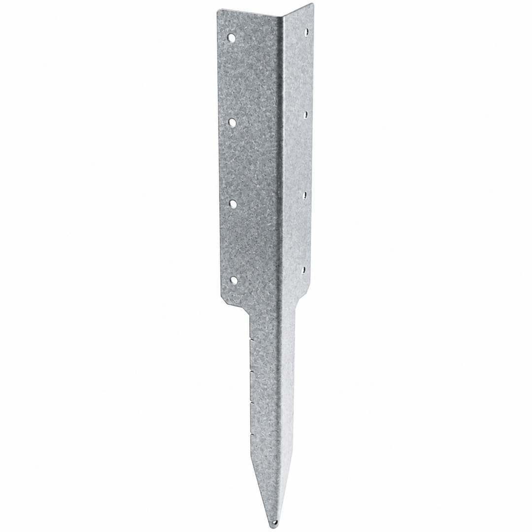 670mm Galvanised Double Railway Sleeper Ground Spike - 90 Degree Corner Bracket
