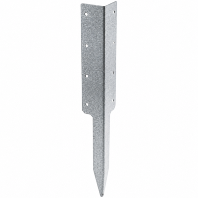 670mm Galvanised Double Railway Sleeper Ground Spike - 90 Degree Corner Bracket