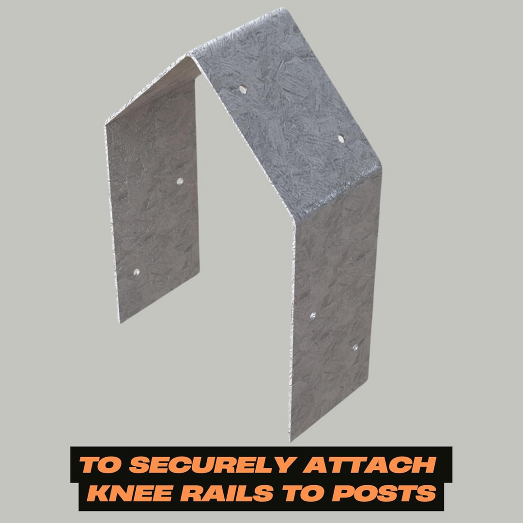 10x Angle Bracket Knee Rail Tiedown Straps - Bracket Fence for Fence Post Bracket Corner Brace - Available in 2 Sizes