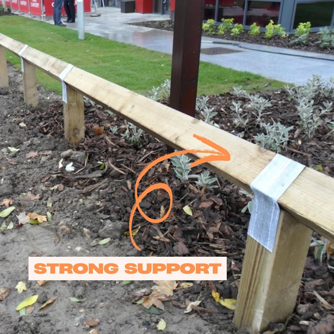 10x Angle Bracket Knee Rail Tiedown Straps - Bracket Fence for Fence Post Bracket Corner Brace - Available in 2 Sizes