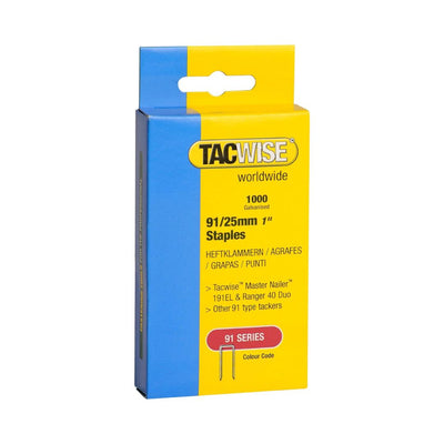 Tacwise 0285 Type 91/25mm Staples (1000) 25mm