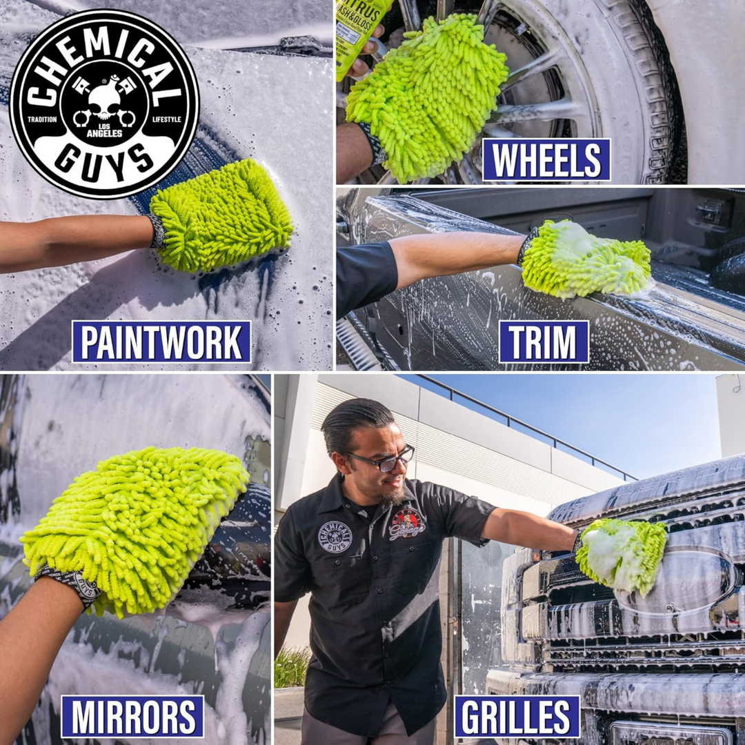 Chemical Guys Microfiber Wash Mitt Chenille Premium Scratch-Free (New Version)