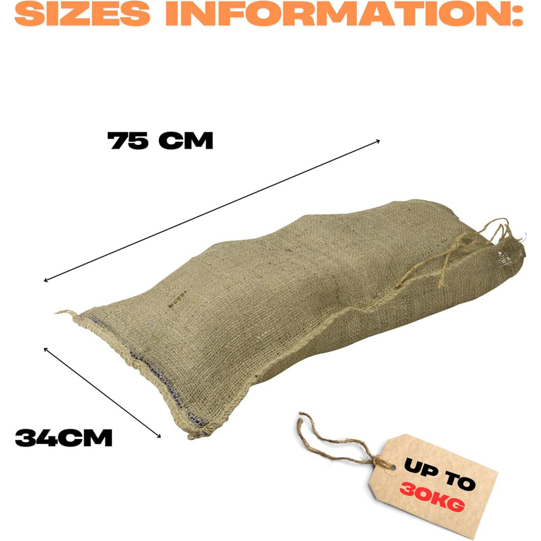 34 x 74cm Natural Burlap Sacks - Eco-Friendly Hessian Potato Sacks, Coffee Sacks - Drawstring Jute Bags
