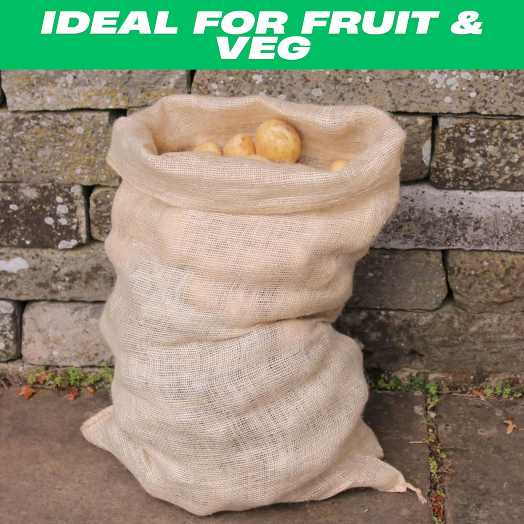 34 x 74cm Natural Burlap Sacks - Eco-Friendly Hessian Potato Sacks, Coffee Sacks - Drawstring Jute Bags