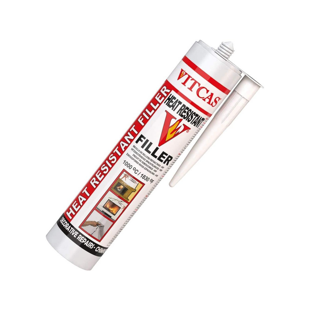 Vitcas Heat Proof Silicone Filler -  Building Supplies Concrete Crack Filler Decorative Repairs - Up to +1000°C - 310ml
