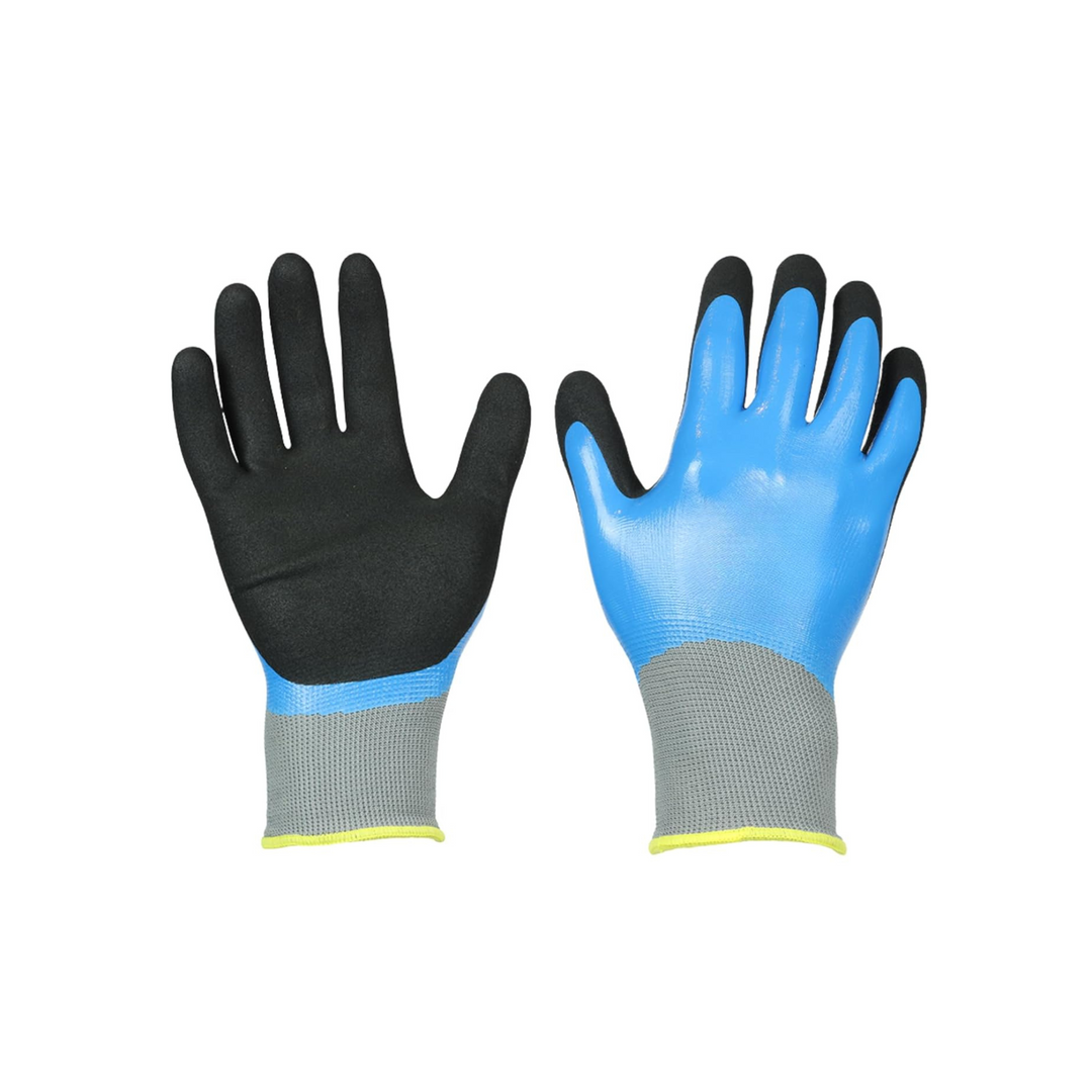 Black Nitrile Anti-Slip Gardening Gloves Latex Coated Waterproof