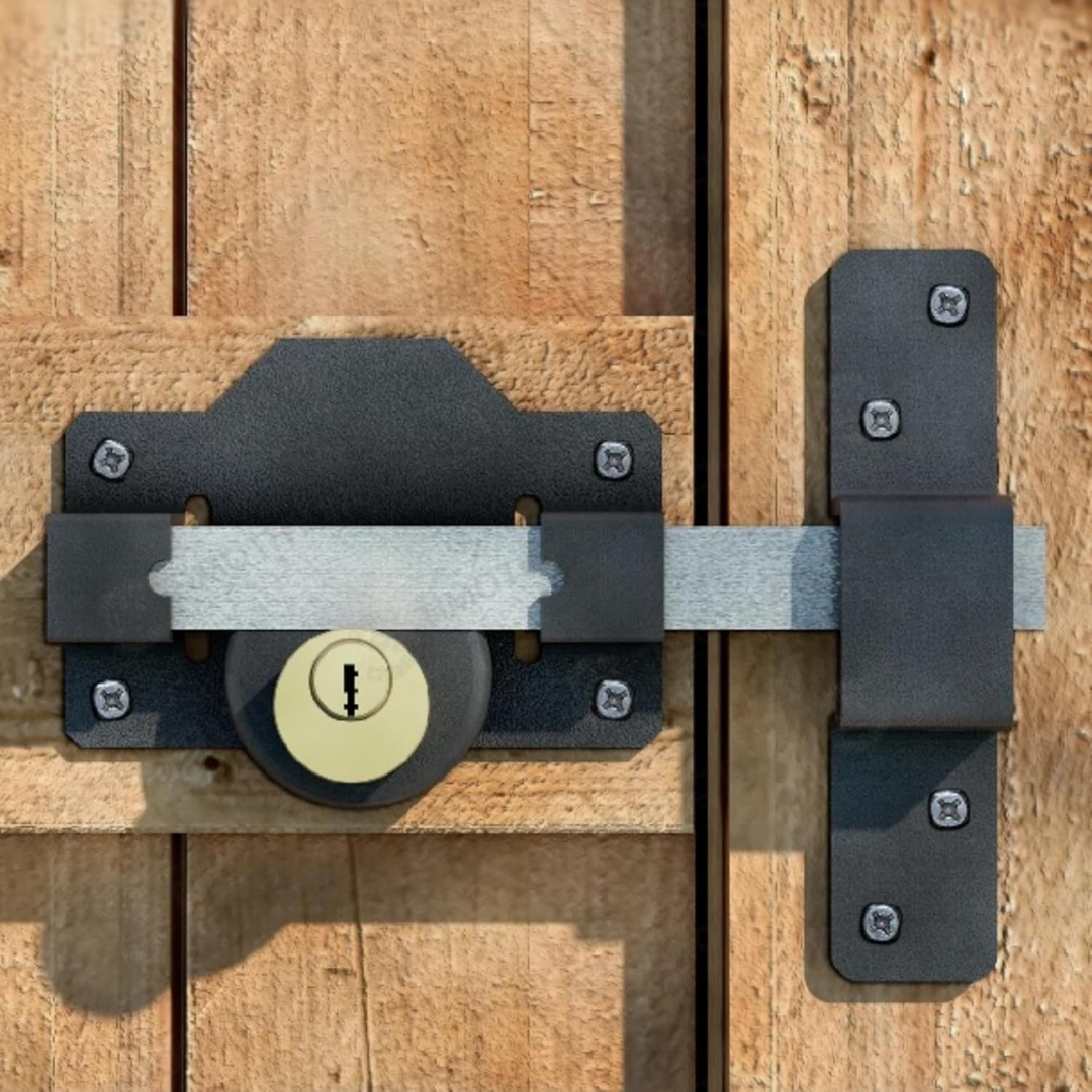 Long Throw Sliding Garden Gate Lock - Double Sided Gate to Gate Latch Locks for Patio Door - Fixings Included (2 Sizes)
