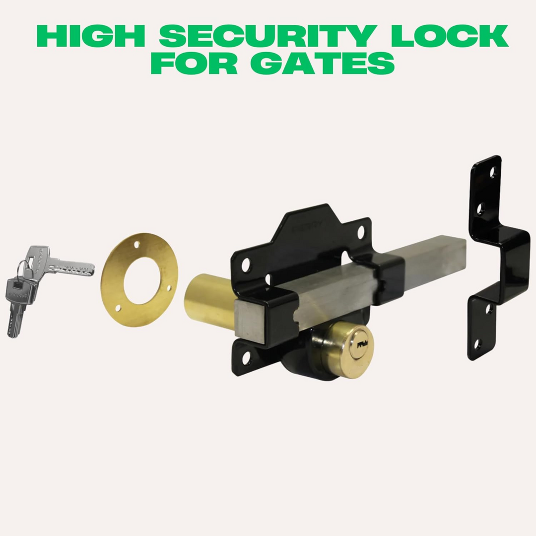 Long Throw Sliding Garden Gate Lock - Double Sided Gate to Gate Latch Locks for Patio Door - Fixings Included (2 Sizes)