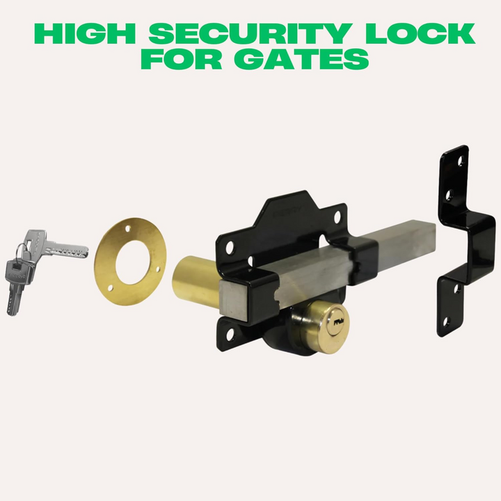 Long Throw Sliding Garden Gate Lock - Double Sided Gate to Gate Latch Locks for Patio Door - Fixings Included (2 Sizes)