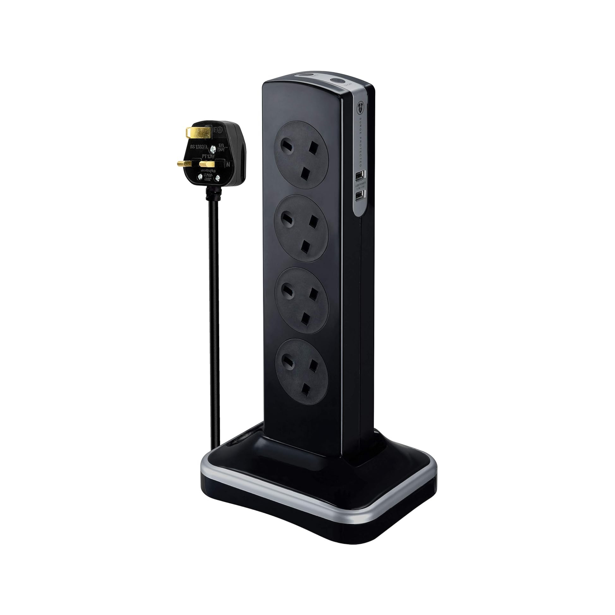 Masterplug - Extension Lead 2m - Multi Plug Socket Extension 4 gang ...