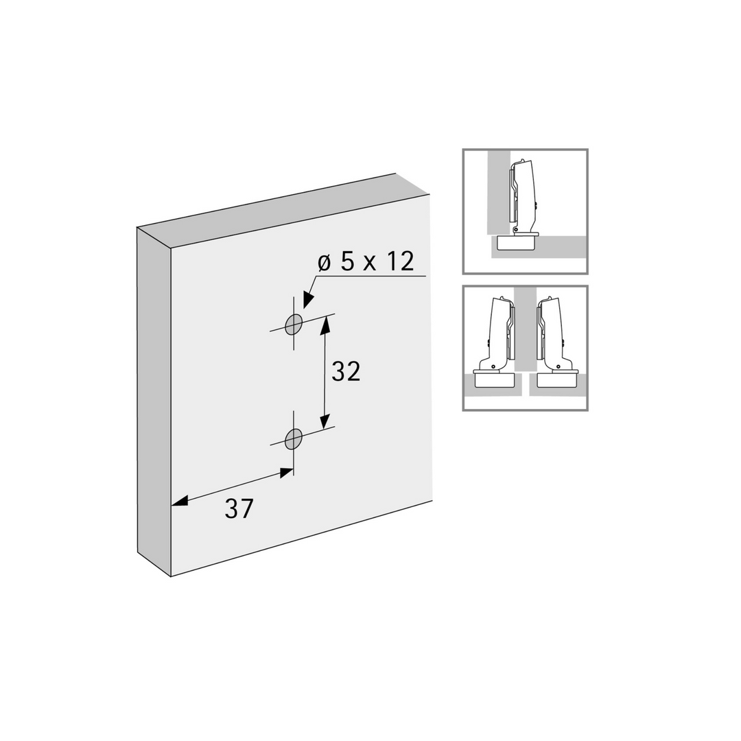 Hettich Cross Mounting Plate 9071626 for Sensys & Intermat Hettich Hinges