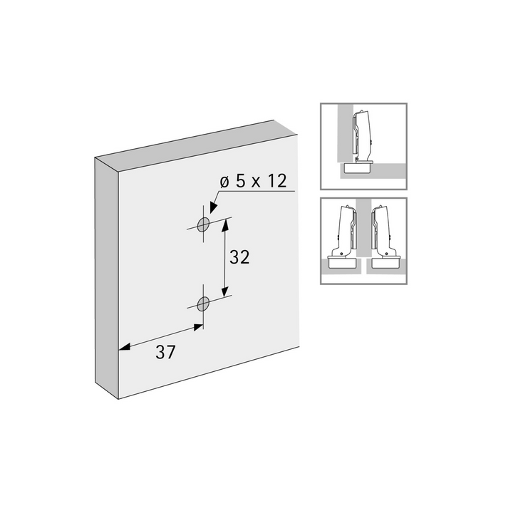 Hettich Cross Mounting Plate 9071626 for Sensys & Intermat Hettich Hinges