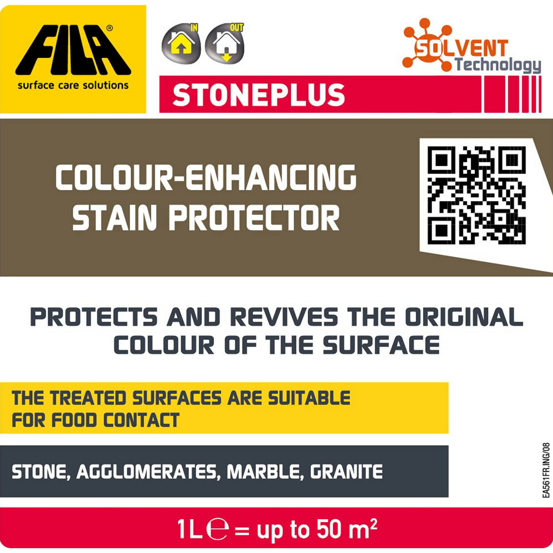 Fila - 1L Stoneplus Stone Sealer - Ideal for Patio Stone, Marble, Granite, & Agglomerates