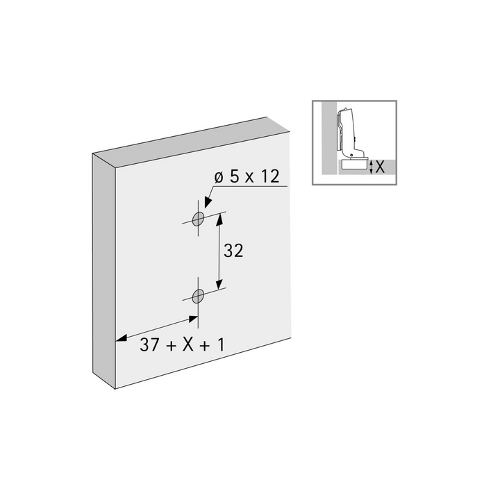 Hettich Cross Mounting Plate 9071626 for Sensys & Intermat Hettich Hinges