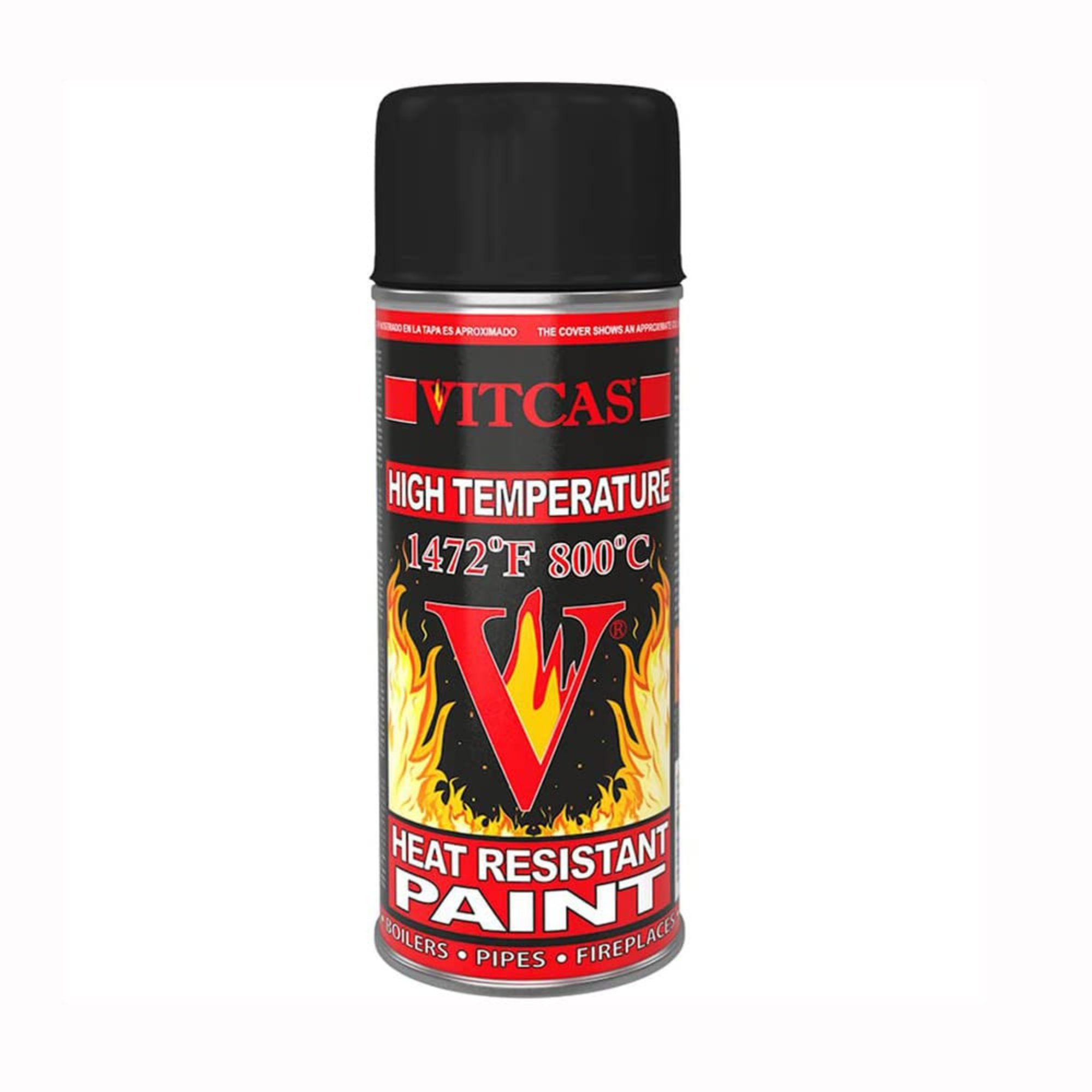 Vitcas Heat Resistant Spray Paint Black 400ml Fixings Direct