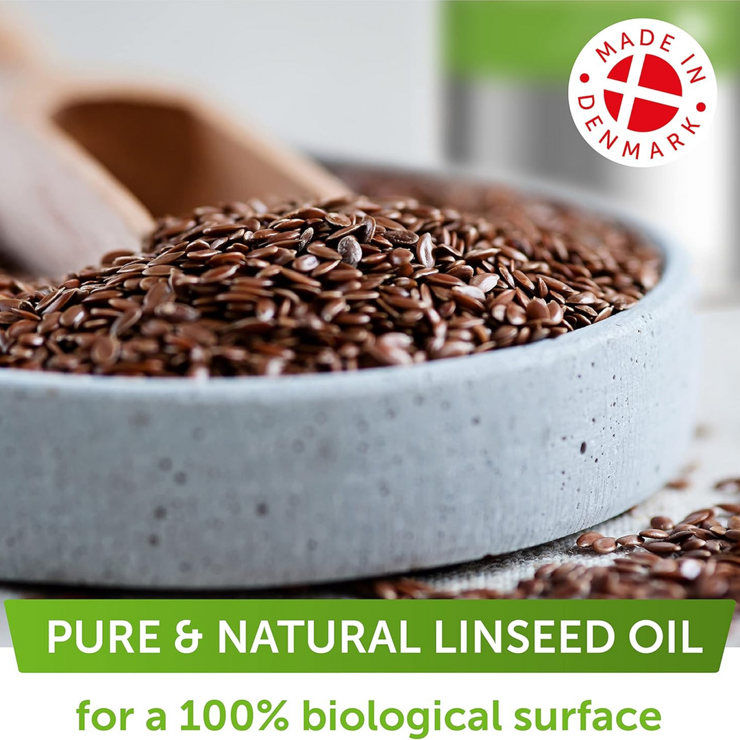 Nordicare - 1L Linseed Oil 100% Pure Natural - Ideal for Polish, Restore, Rid Water Stains on Wood