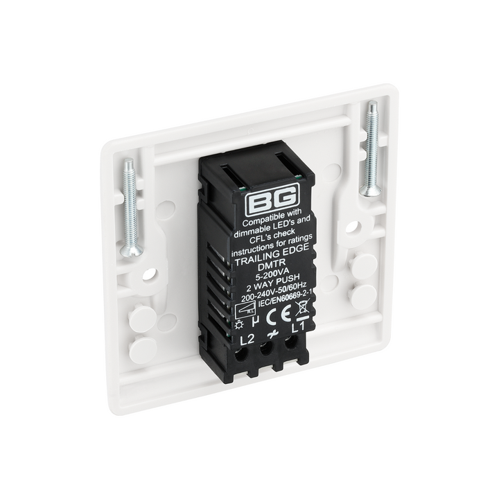 BG Electrical - 881 Single 2 way push 200W Dimmer Switch