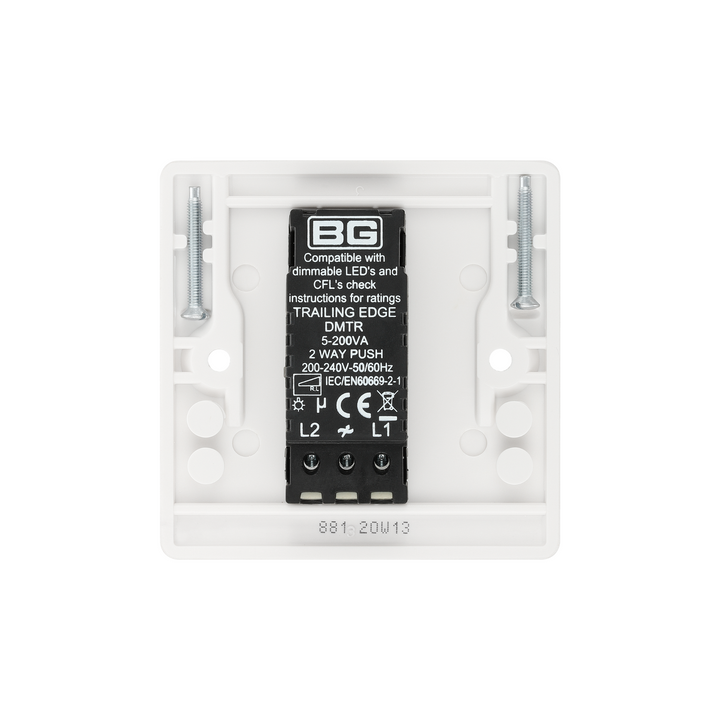 BG Electrical - 881 Single 2 way push 200W Dimmer Switch