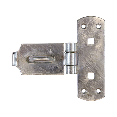 6" Vertical Pattern Bolt-On Hasp & Staple – Hot Dipped Galvanised Locking Plate for Gates, Sheds & Doors