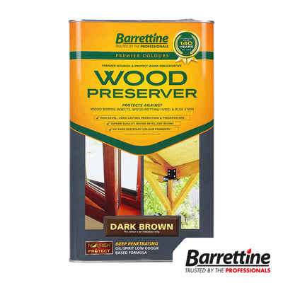 5L Wood Preserver Dark Brown | Deep Penetrating Oil Formula | Long Lasting Exterior Wood Protection