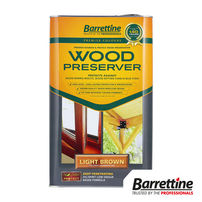 5L Wood Preserver Light Brown | Deep Penetrating Oil Formula | Long Lasting Exterior Wood Protection