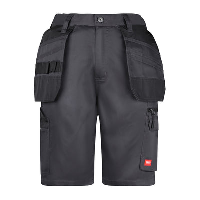 Workman Shorts | Grey Black Multi-Purpose Workwear Tradesman Short with Holster Pockets