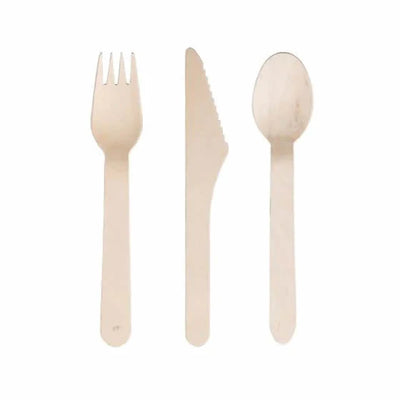 3pc Wooden Cutely Sets (Fork, Knife & Spoon)