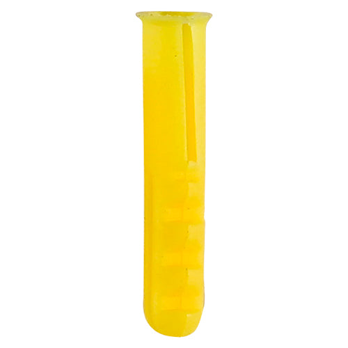 6.0mm x 25mm Plastic Plugs - Yellow | Heavy Duty Wall & Masonry Fixings
